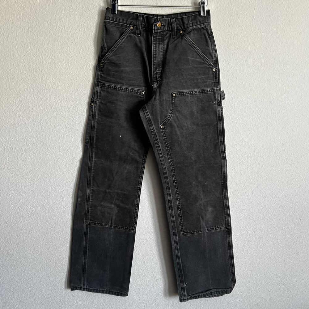 Carhartt B01 BLK faded black double knee work wear carpenter pants